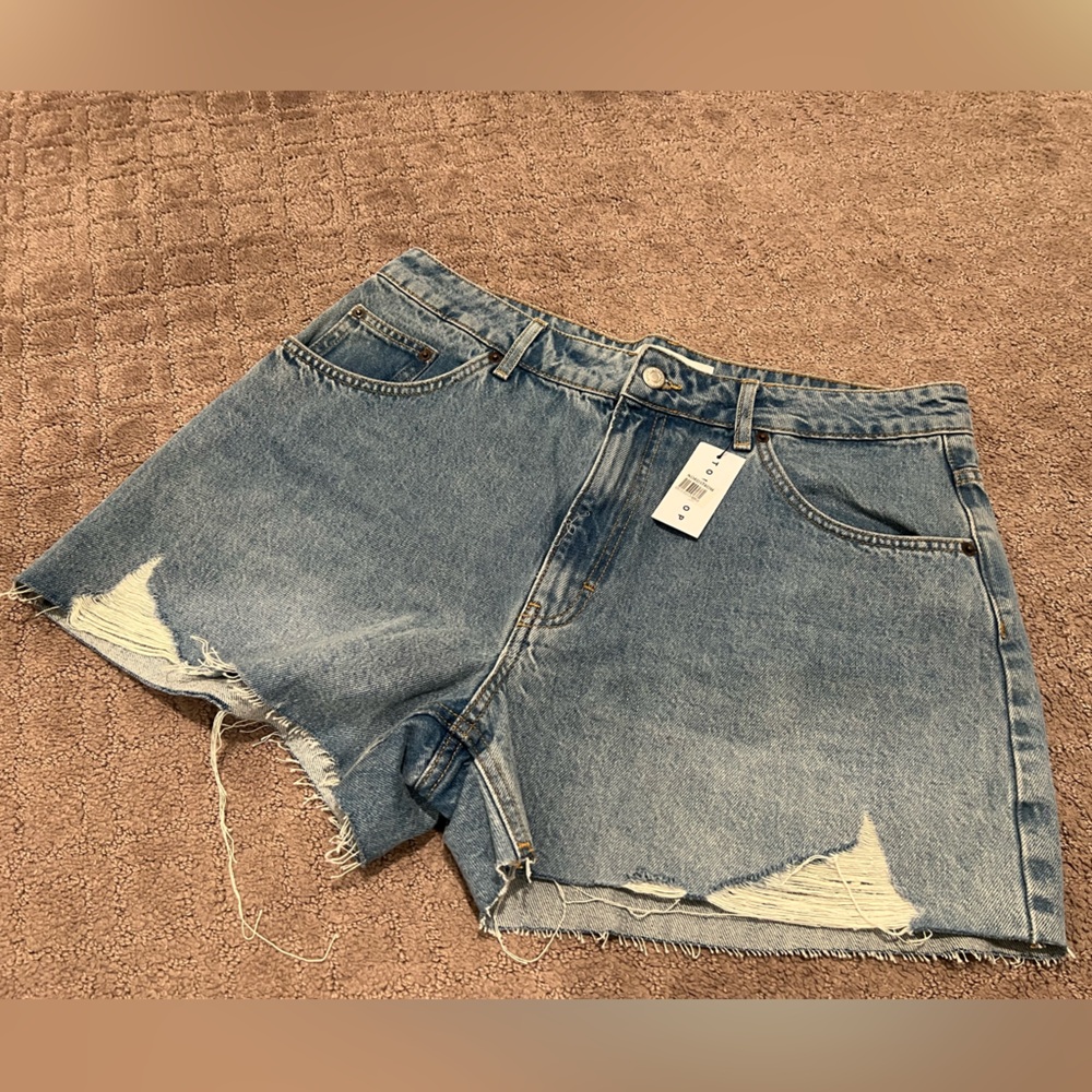 Topshop Blue Denim Shorts